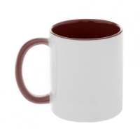 Кружка бордовая внутри с бордовой ручкой, 330 мл