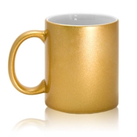 Кружка керамическая, золотая, 330 мл