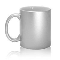 Кружка керамическая, серебряная, 330 мл