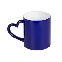 Кружка-хамелеон, синяя с ручкой "сердце", 330 мл