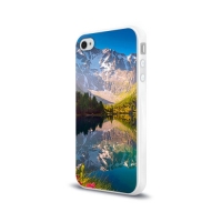 Чехол пластиковый белый со вставкой для iPhone 4/4s