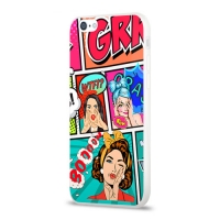 Чехол пластиковый белый со вставкой для iPhone 6