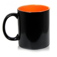 Кружка-хамелеон, чёрная, внутри оранжевая, 330 мл