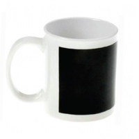 Кружка-хамелеон, белая, с черным окном,  330 мл