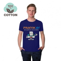 Футболка синяя хлопок