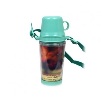 Бутылка для воды, пластиковая с ремешком, салатовая, 400 мл