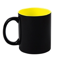 Кружка-хамелеон, чёрная, внутри желтая, 330 мл