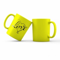 Неоновая кружка, желтая, 330 мл