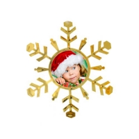 Снежинка-подвеска, позолоченная, 100х3х113мм