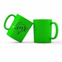 Неоновая кружка, салатовая, 330 мл