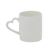 Кружка белая с ручкой "сердце", 300мл