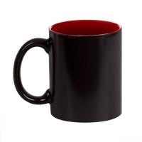 Кружка-хамелеон, чёрная, внутри красная, 330 мл