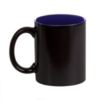 Кружка-хамелеон, чёрная, внутри синяя, 330 мл