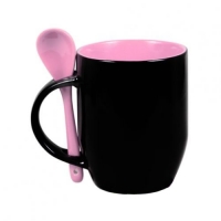 Кружка-хамелеон, чёрная, внутри розовая, 330 мл