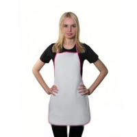 Фартук белый, кант розовый