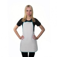 Фартук белый, кант бирюзовый