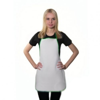 Фартук белый, кант зелёный