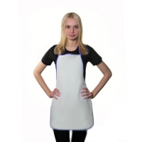 Фартук белый, кант сиреневый