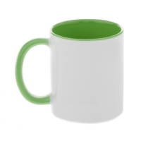 Кружка салатовая внутри с салатовой ручкой, 330 мл