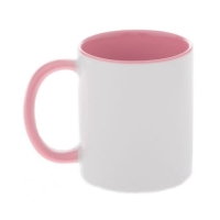 Кружка розовая внутри с розовой ручкой, 330 мл