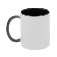 Кружка чёрная внутри с чёрной ручкой, 330 мл