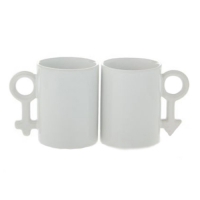 Пара кружек с ручками "XX+XY", 330 мл