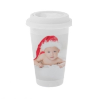 Фарфоровый термостакан с крышкой, 350 мл