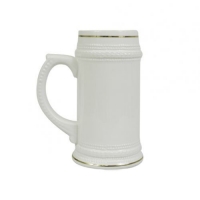Кружка пивная, керамическая, белая, 620 мл