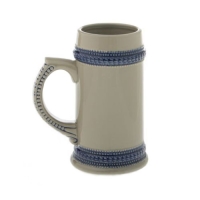 Кружка пивная, керамическая, серая, 620 мл