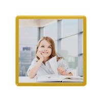 Магнит акриловый, размер 65мм х 65мм, жёлтый