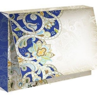 Коробка под футболку "Голубой орнамент"