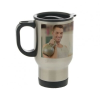 Автомобильная кружка, серебряная, 500 мл