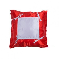 Подушка  400x400 мм, красная, с белым полем