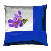 Подушка комбинированная синяя, 40х40 см