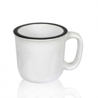 Кружка белая, керамическая, "эмалированная", 400 мл